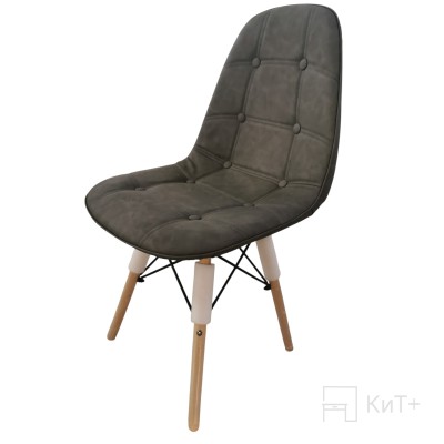 Стул А-623 коричневый, массив бука, экокожа