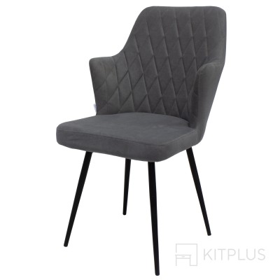 Стул Империал, поворотный, ножки черный муар, велюр Catania Silver