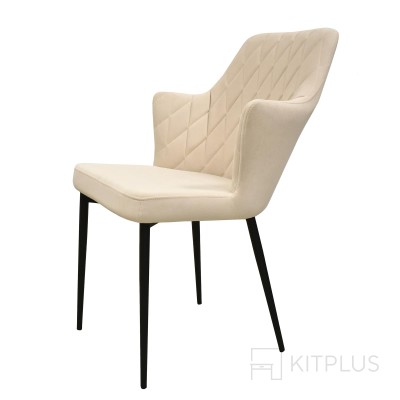 Стул Империал, поворотный, ножки черный муар, велюр Catania Ivory